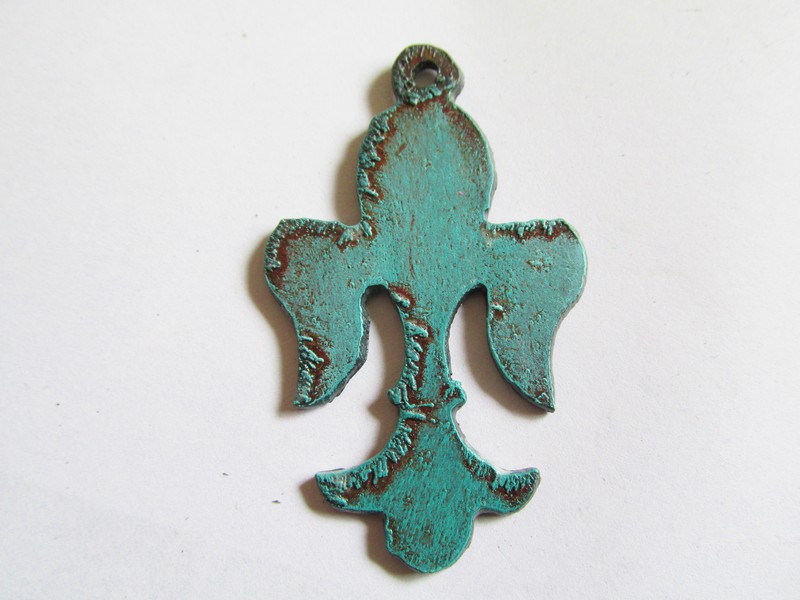 (image for) Fleur De Lis Turquoise patina #TT004B-Patina